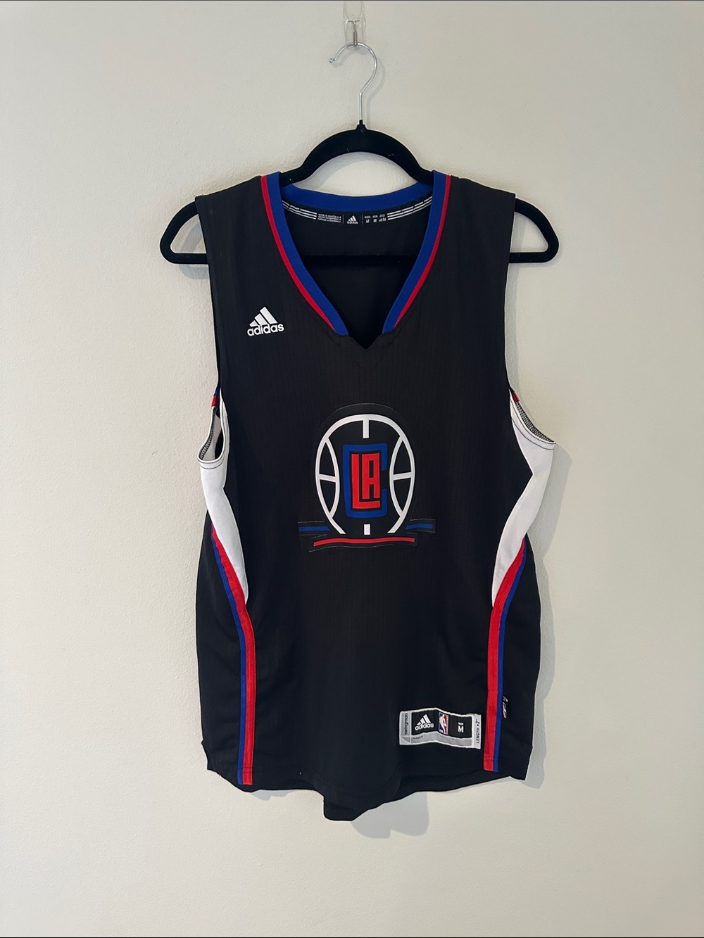 adidas Black LA Clippers Basketball Jersey with Red & Blue Accents